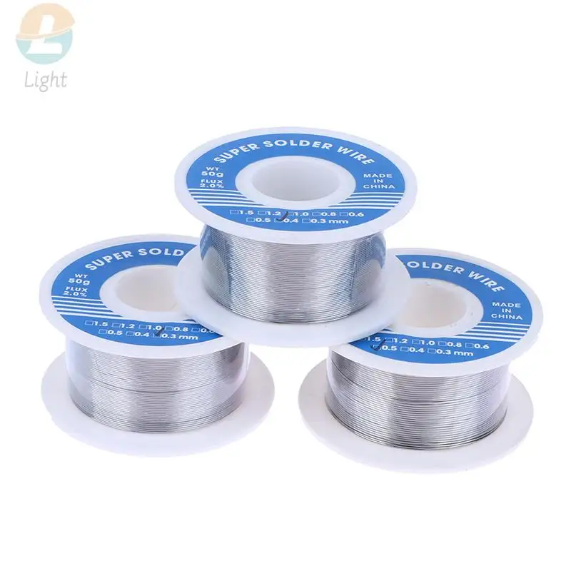 1 pz 0.3mm 0.4mm 0.5mm 50g saldatura filo di stagno stagno fusione colofonia nucleo filo di saldatura bobina filo stagno saldatura filo rotolo flusso No-clean