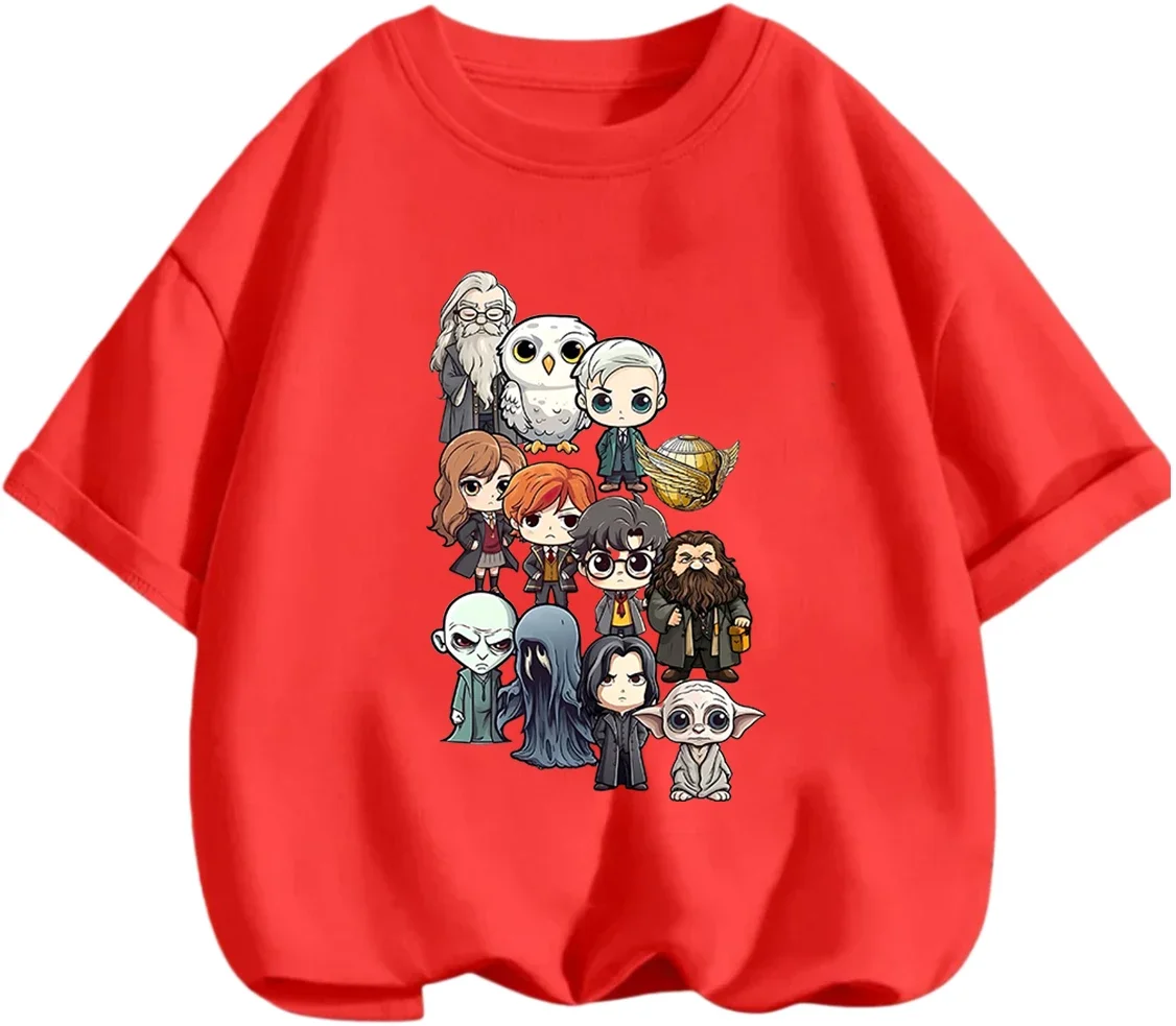 Sweet Kawaii Harry Potter Print Tee Summer Comfortable Casual Daily Wear Boys Girls 3 14 view 4
