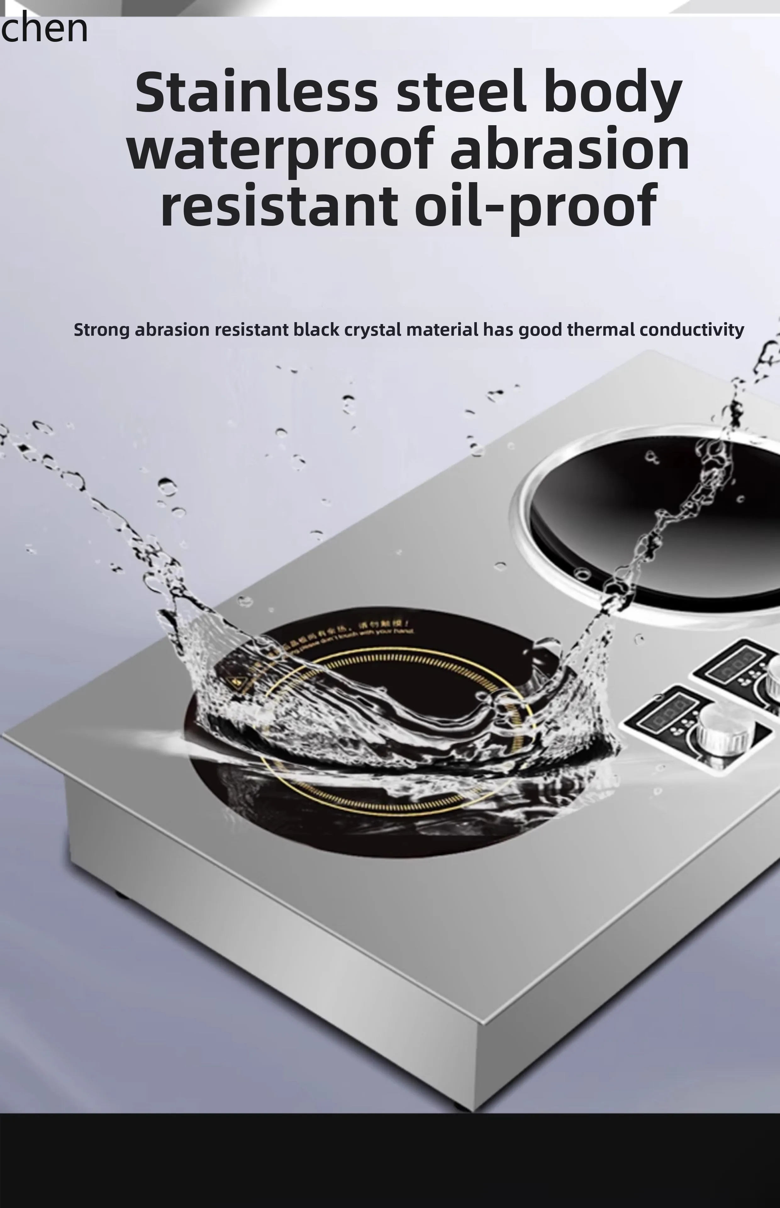 ZML household embedded double stove binocular induction cooker double head high power stir-frying concave electric cooker