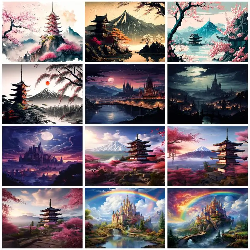 

SDOYUNO Pictures By Numbers Painting Landscape Paintings On Number Handpainted Oil Painting On Canvas Wall Decororation