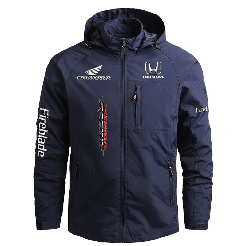 

Honda EU Size M-5XL Men's Racing Jacket - Spring/Autumn Style - Windproof and Rainproof Cap Tactical Jacket - Casual Sport Coat