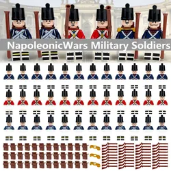 12pcs Napoleonic Wars Military Soldiers Building Blocks WW2 Figures French British Fusilier Rifles Weapons Toys For Kids Gifts