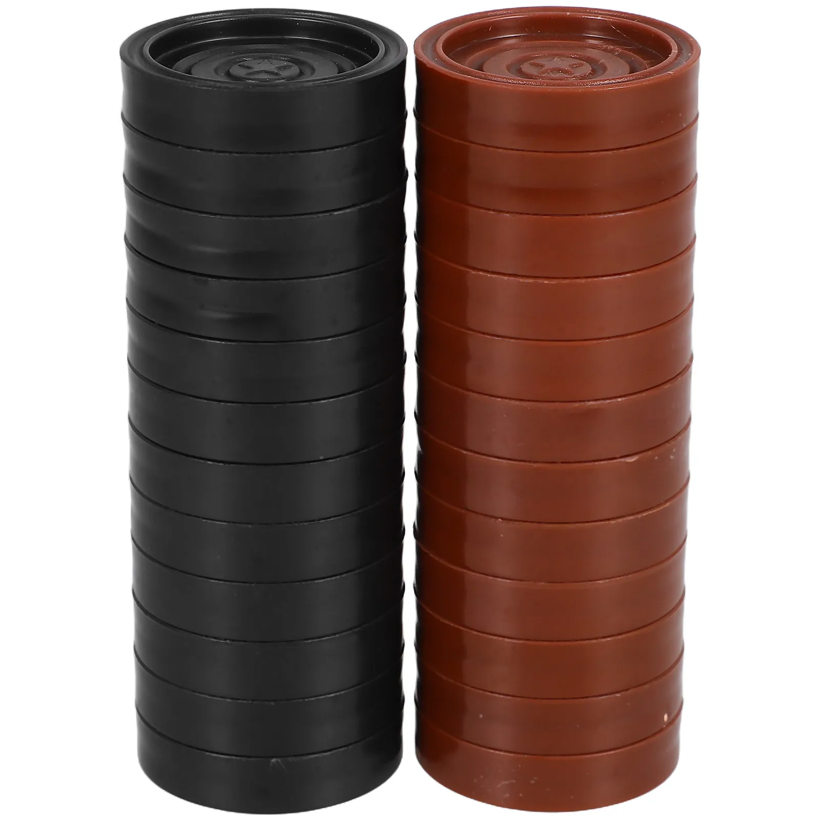 24Pcs Round ABS Pieces Replacement Set Stylish Smooth Finish for Board Games Home Travel Backgammon