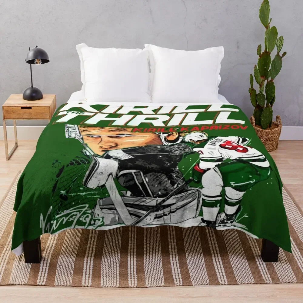 Kirill Kaprizov Throw Blanket Personalized Gift Furry Flannel Fabric Blankets