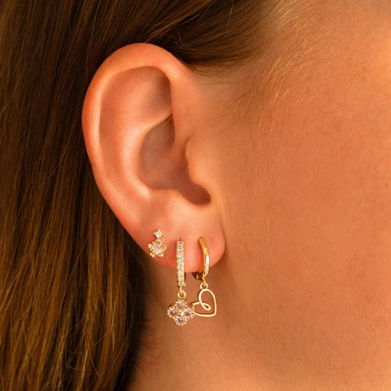 NEW 925 Sterling Silver Ear Needle Plain Carved bird/star/flower Simple Hoop Pendant Earrings For Women Punk Fashion Party Gifts