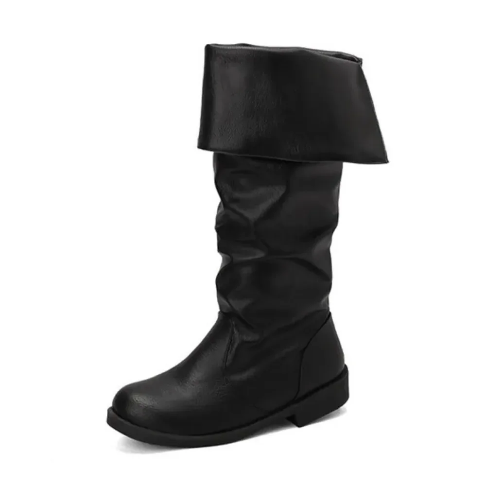Mittelalterliche Herren Ritter Prinz Cosplay Stiefel Retro Gothic Punk Krieger Stiefel Halloween Karneval Bühnenparty Requisiten Elfen Vintage Schuhe – Detail 5