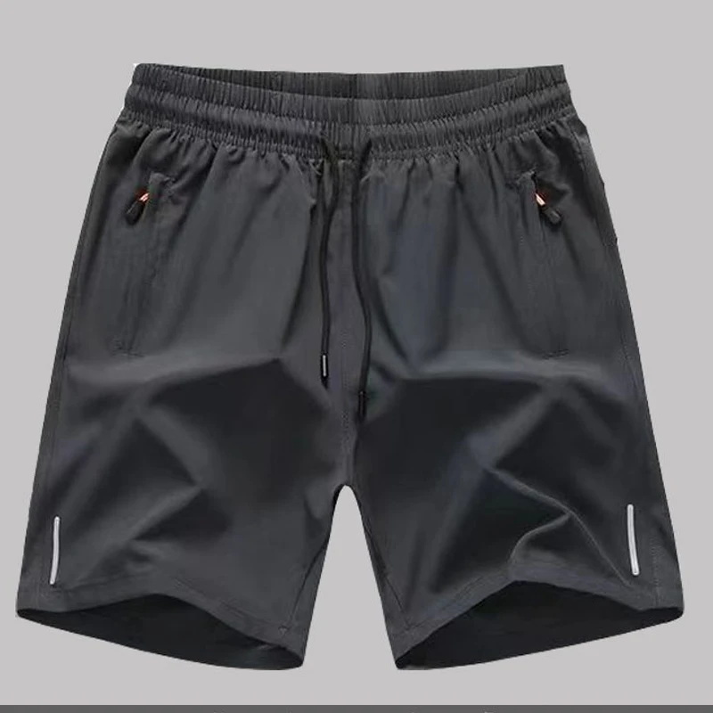 Men's Thin Ice Silk Street Casual Shorts Elastic Waist Plus Size Solid Simplicity Fashion Sports Shorts Trend Men Clothes Summen