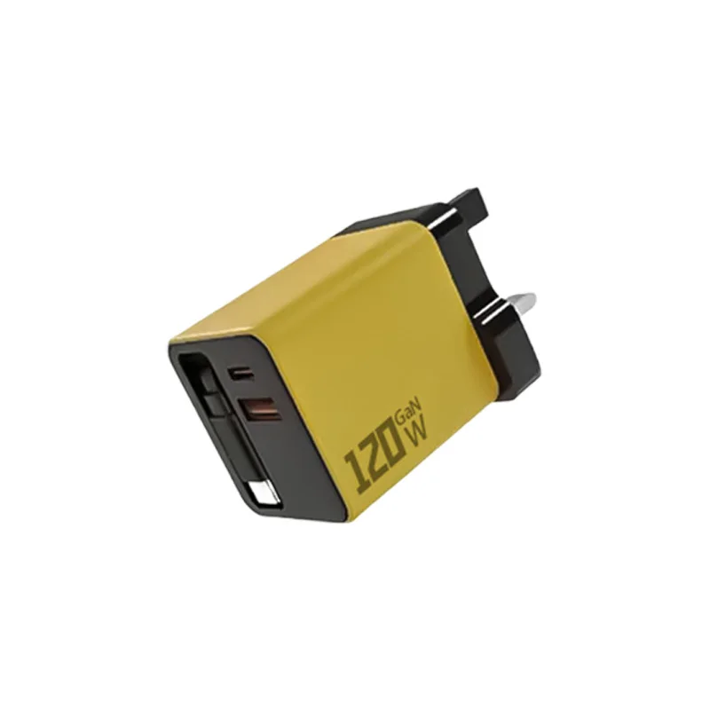 3-in-1 120W GaN-Ladegerät USB Typ C Schnellladegerät mit einziehbarem USB-C-Kabel und Netzstecker für iPhone und Huawei