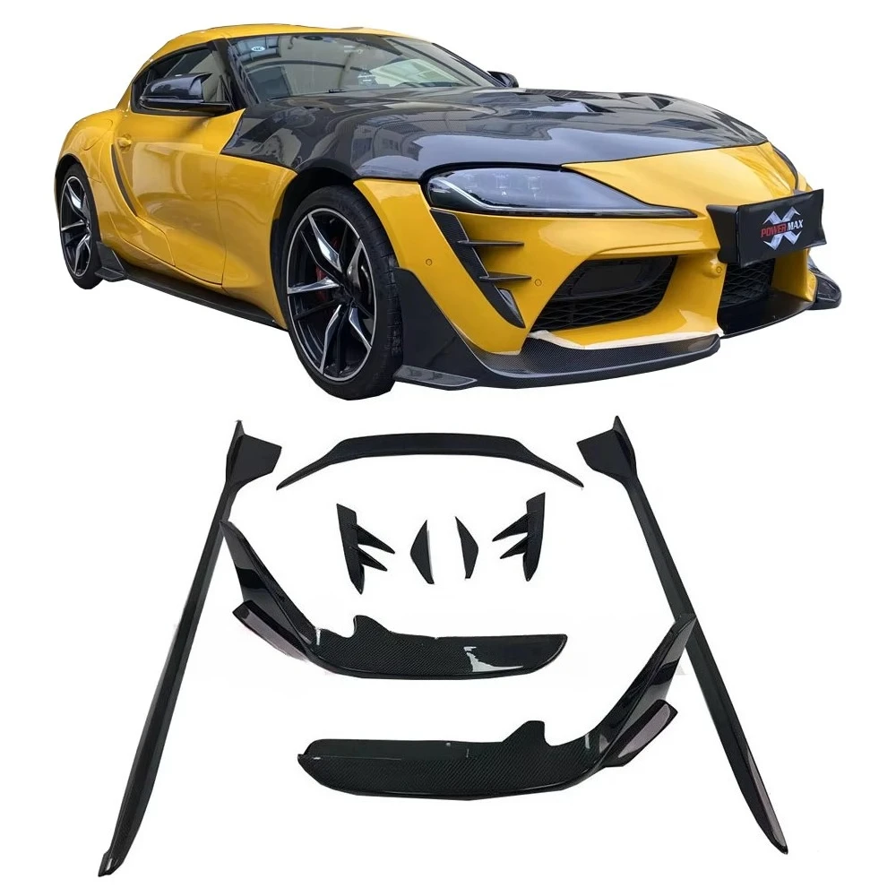 High Quality Body Kit Carbon Fiber Front Lip Side Skirts Rear Spoiler for GR Supra A90 A91  Front Canards