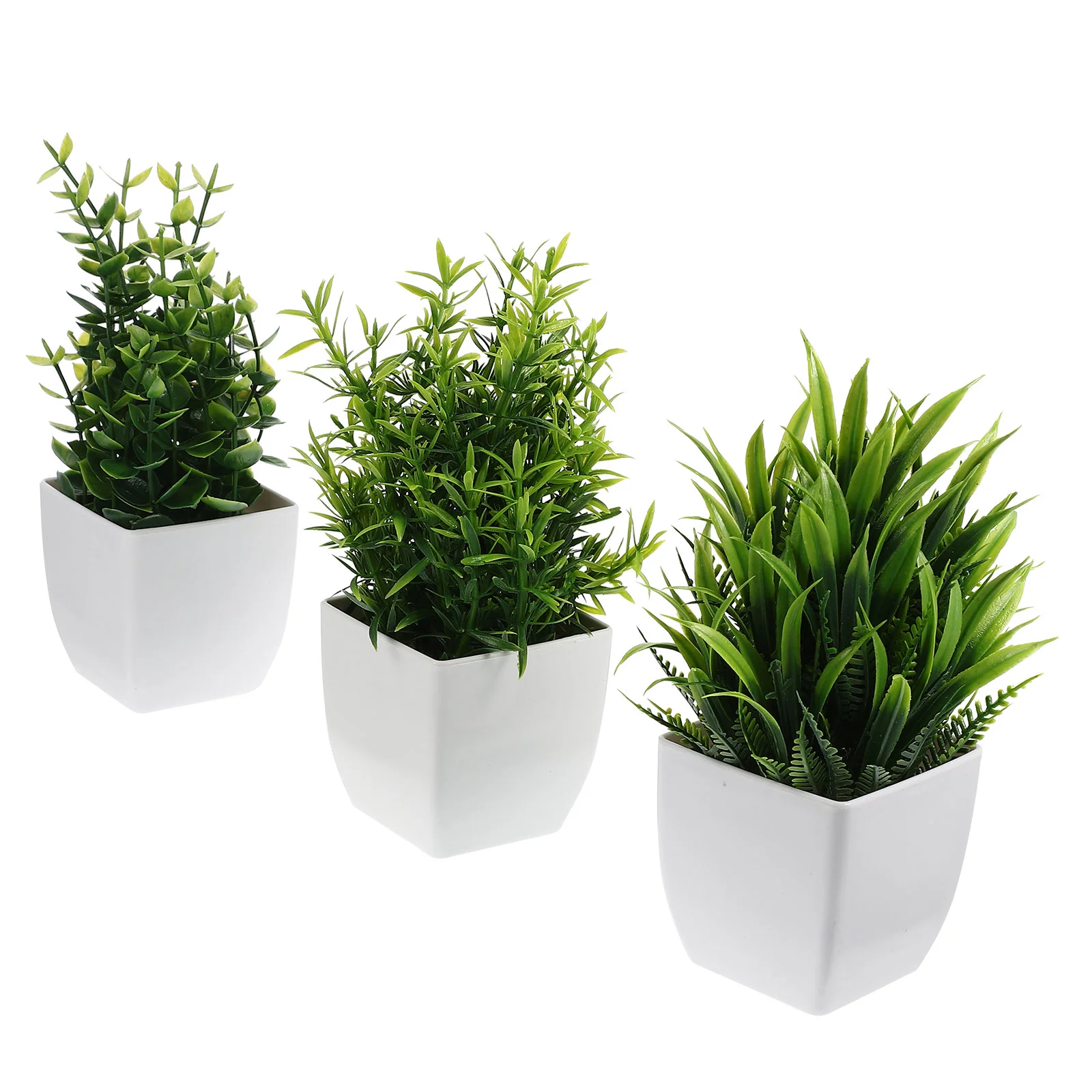 

3 Pcs Artificial Outdoor Plants Simulated Potted Mini Fake Bonsai Desktop Adornments Indoor Green Imitation Ornaments