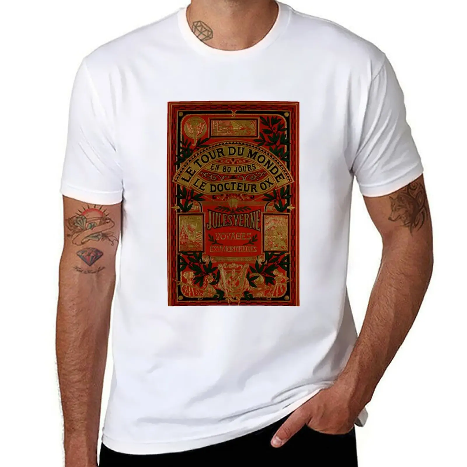 

Jules Verne Around The World In Eighty Days T-Shirt t shirt man cotton man t shirts for men casual T-Shirt