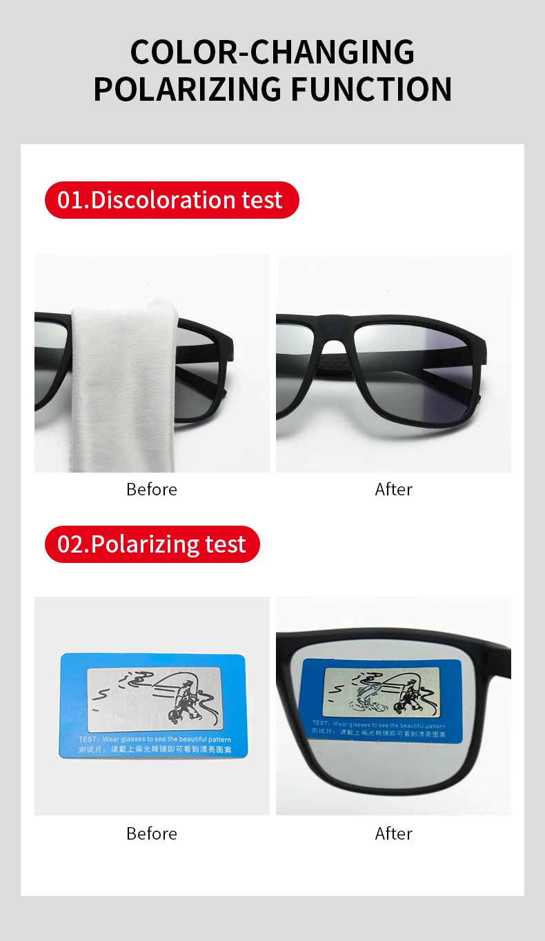 Mode photo chrome polarisierte Sonnenbrille Männer Frauen Vintage quadratische Sonnenbrille Mann Marke Designer Fahren Angeln UV400 Brillen – Detail 4