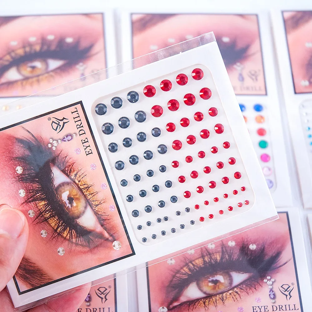 New Fashion High Quality Eyebrow Sticker Pearl Tear Eye Sticker Resin Drill Masquerade Face DIY Decoration
