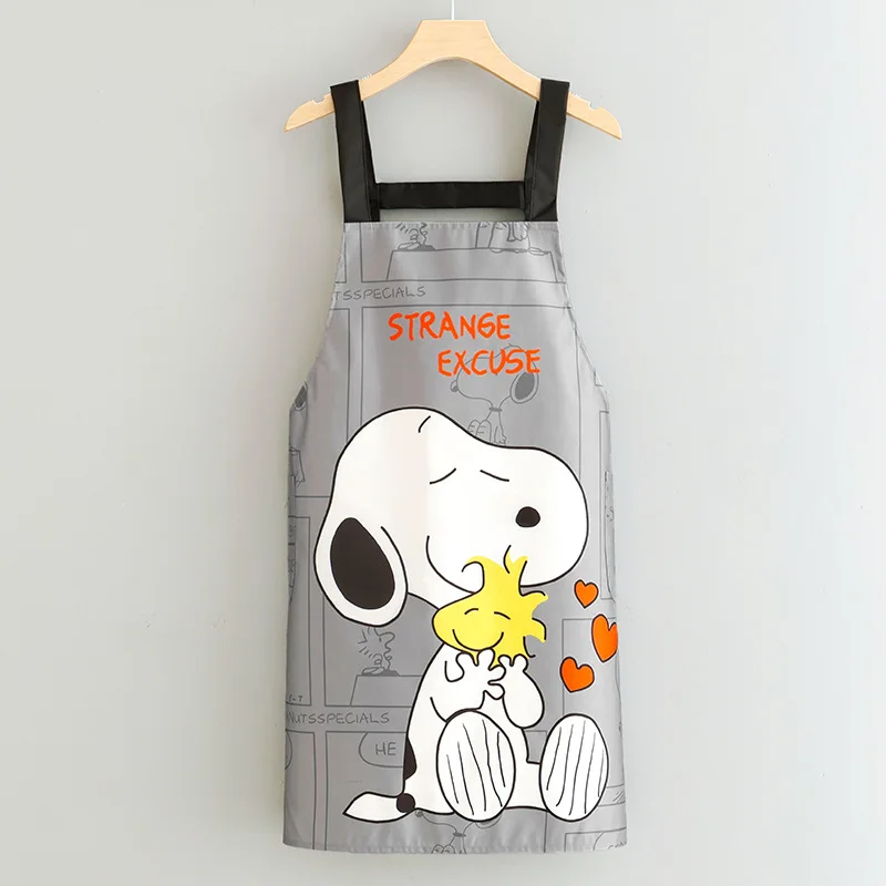 Snoopy Waterproof Apron Cartoon Fashion Kitchen Household Cooking Dining Special Apron Anime Surrounding Restaurant Work Clothes