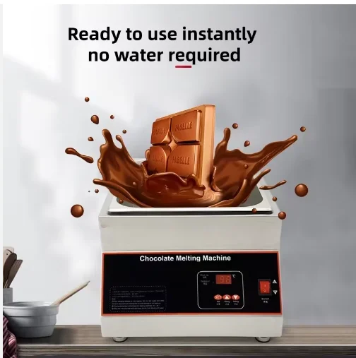 Commercial Anhydrous Chocolate Melting Machine, Waterless Chocolate Tempering Pot for Chocolate Melting & Holding