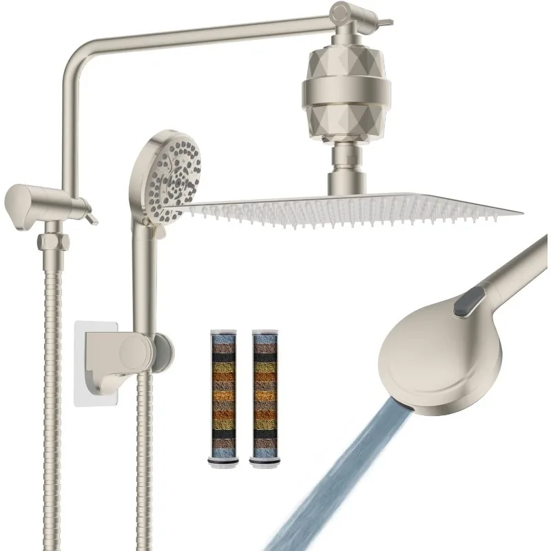 Rain Shower Head with Handheld Combo - High Pressure 10