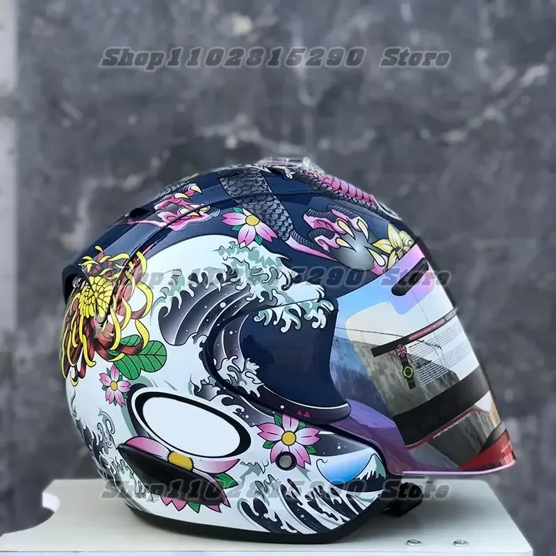 Ram3 Oriental Dragon Half Helmet Men and Women Motorcycle Off-Road Summer Helmet Downhill Racing Mountain Cross Casco Capacete