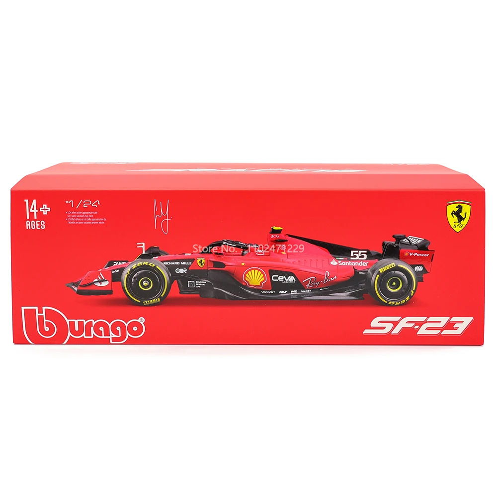 Bburago Coffret Cadeau Ferrari SF-23 – 2 Voitures 1:43 – Charles Leclerc – Livrée Standard Et Monza – Officiel Ferrari – Dès 3 Ans