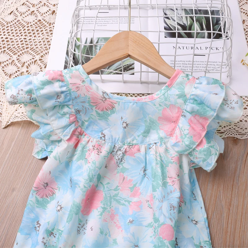 Humor Bear Kids Clothing Sets Girls\' Suit Floral Doll Shirt + Culottes 2Pcs Set Girls\' Clothing Sets Kids Outfit For 3-7Y