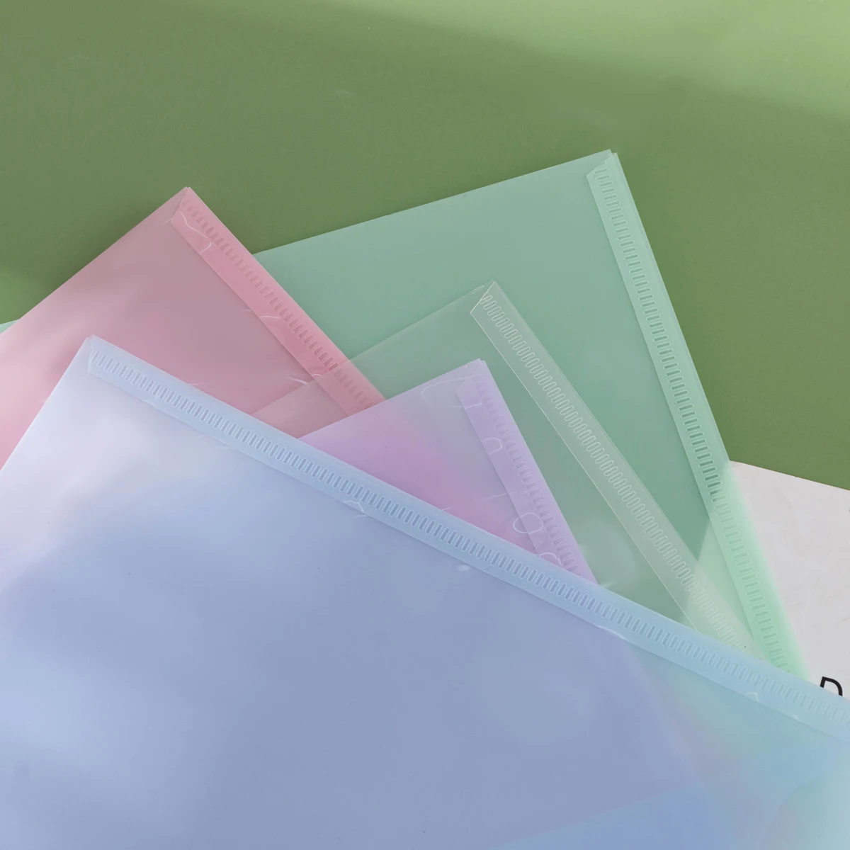 Saco de arquivo A4, transparente e espesso, com botão de pressão, saco de arquivo de documentos, aparência de alta qualidade, saco de papel de teste, pasta Morandi, saco de documentos