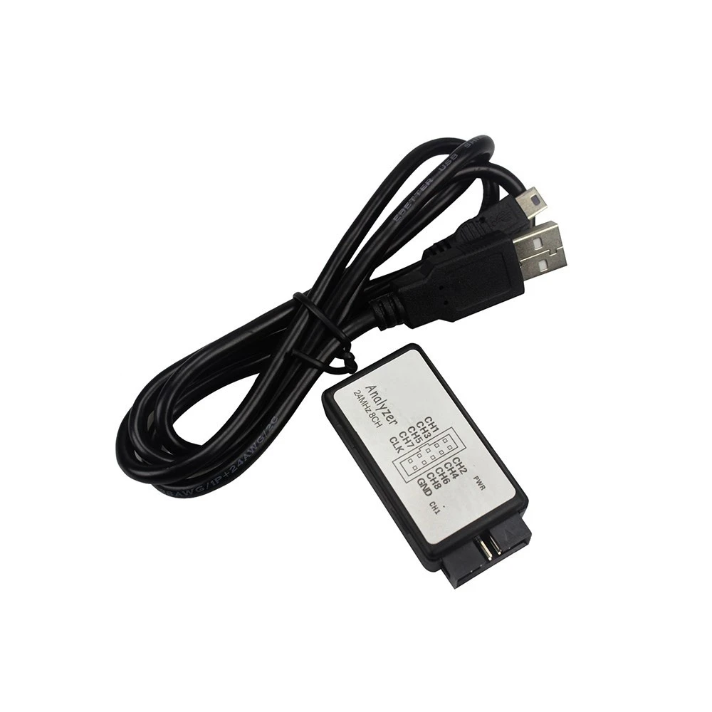 Clipe Logic Analyzer pasta teste, Jumper fio, cabo Dupont, USB, Saleae, 24M, 8CH