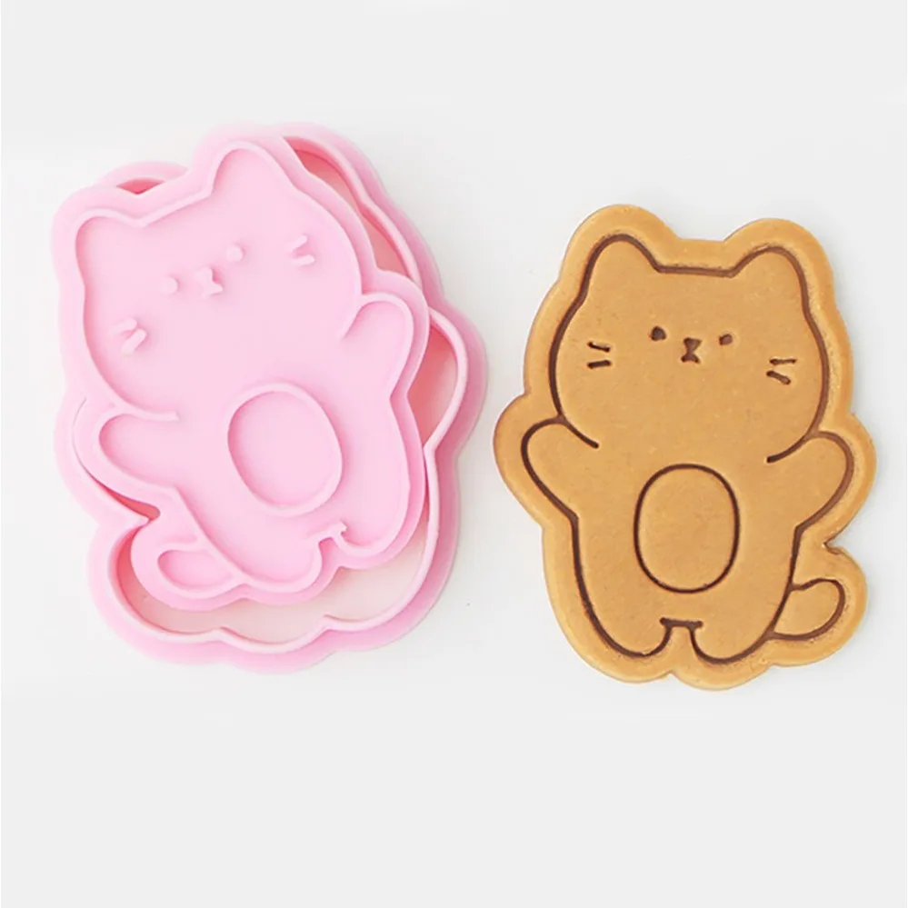 Cartoon Cat Cookie Cutter Butterfly Knot Cookie Press Mold DIY Baking Tool For Home Baking
