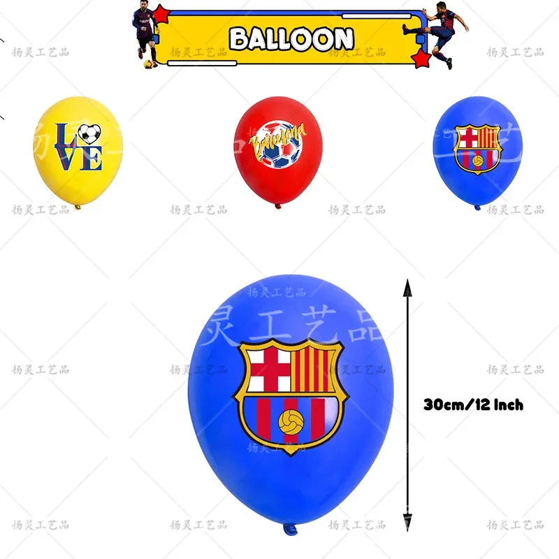 Futbol Club Barcelona Theme DIY Balloons Party Supplies Birthday Banner Latex Balloon Decoration Cake Supplies Kid Girl gift