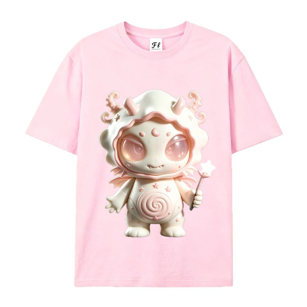 Cute Pastel Ghost Wizard Graphic T Shirt Women Men Unisex Oversized Crew Neck Short Sleeve Casual Streetwear Summer Tee
