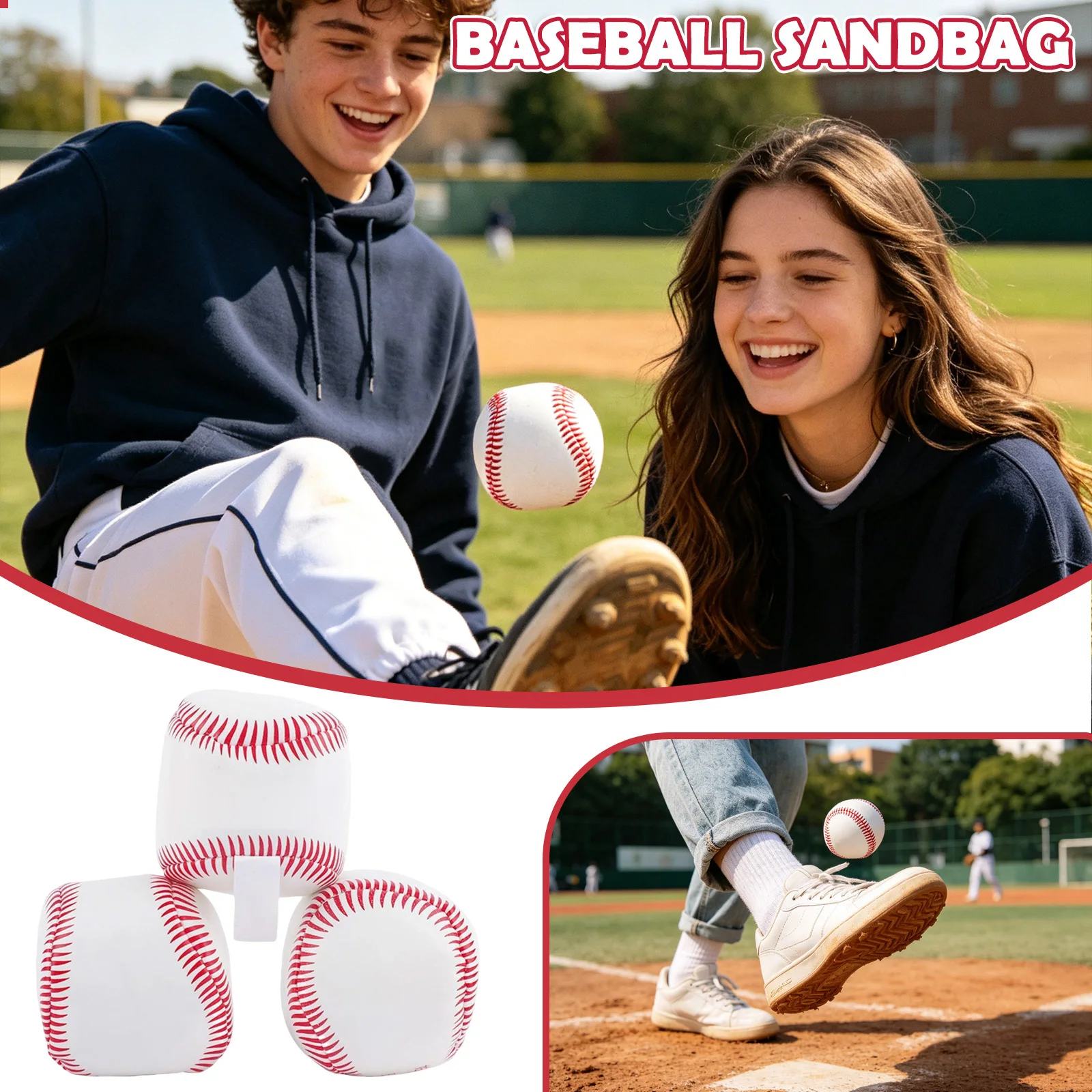 Children's Baseball Themed  Safe Soft Sandbag Ball Fun Throwing Game Soft Ball Outdoor Parent-Child Interactive Game view 2