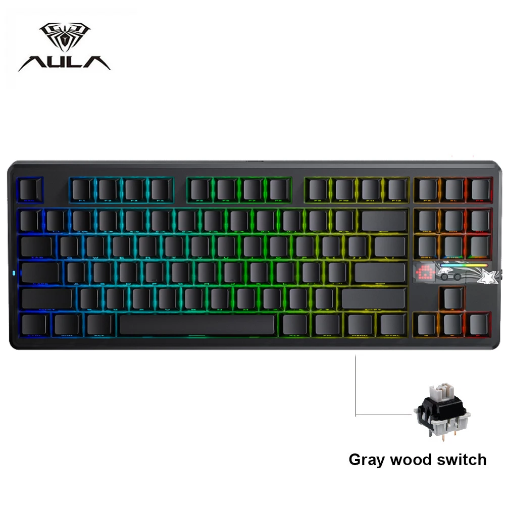 AULA F87 Pro V2 E-Sports mechanisch toetsenbord 2,4 g/Usb/Bluetooth Hot-Swap RGB Lange batterijduur Aangepaste pakking 5-laags pc-gaming