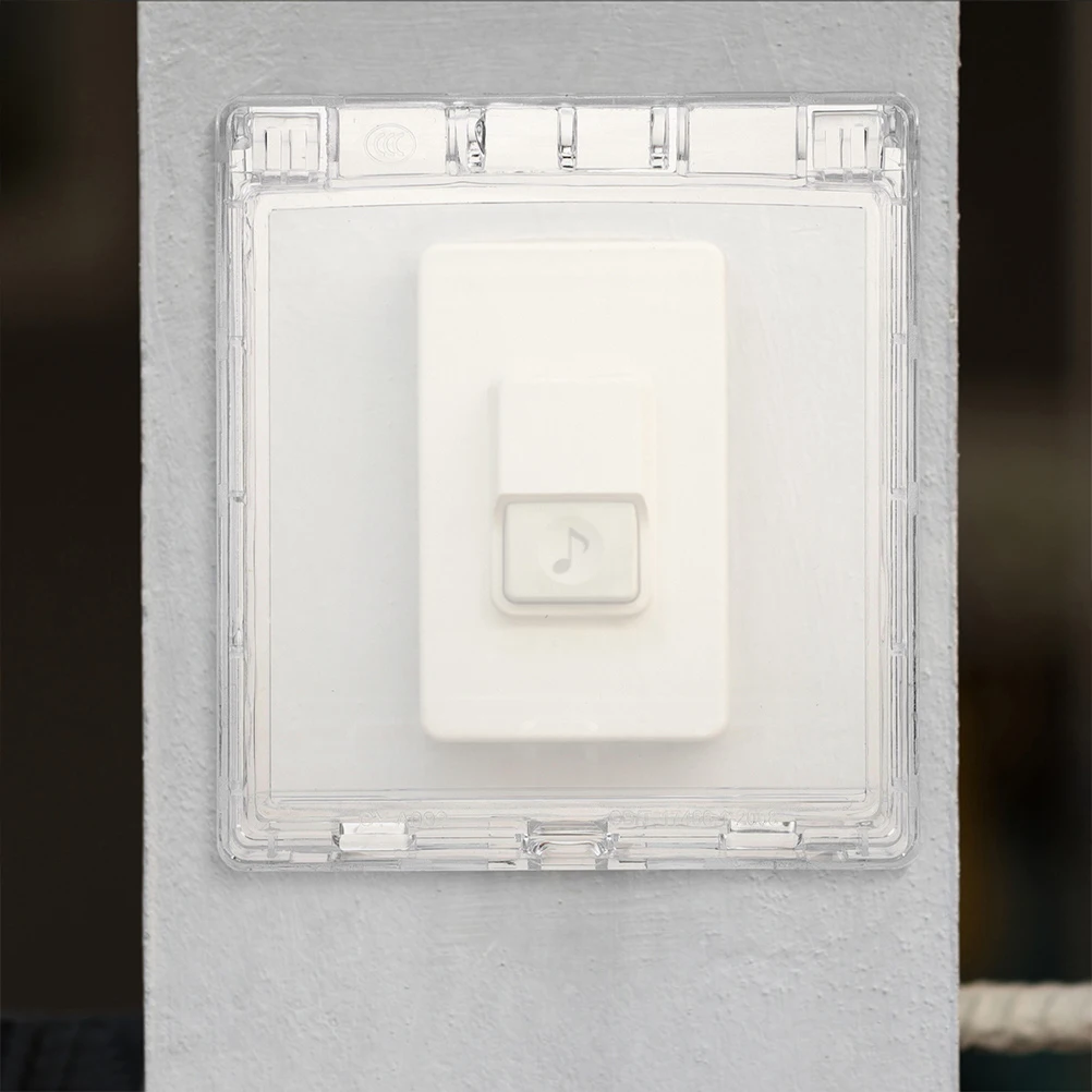 2 Pcs Waterproof Switch Box Doorbell Protector Clear Rain Cover for Outdoor Weatherproof