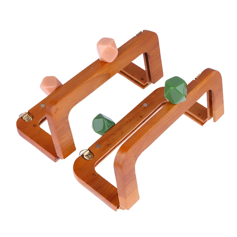 1PC 20CM Resin Big Ball Kiss Clasp Solid Wood Material Wooden Purse Frame Screws Inside Wood Bag Handle Frame Purse