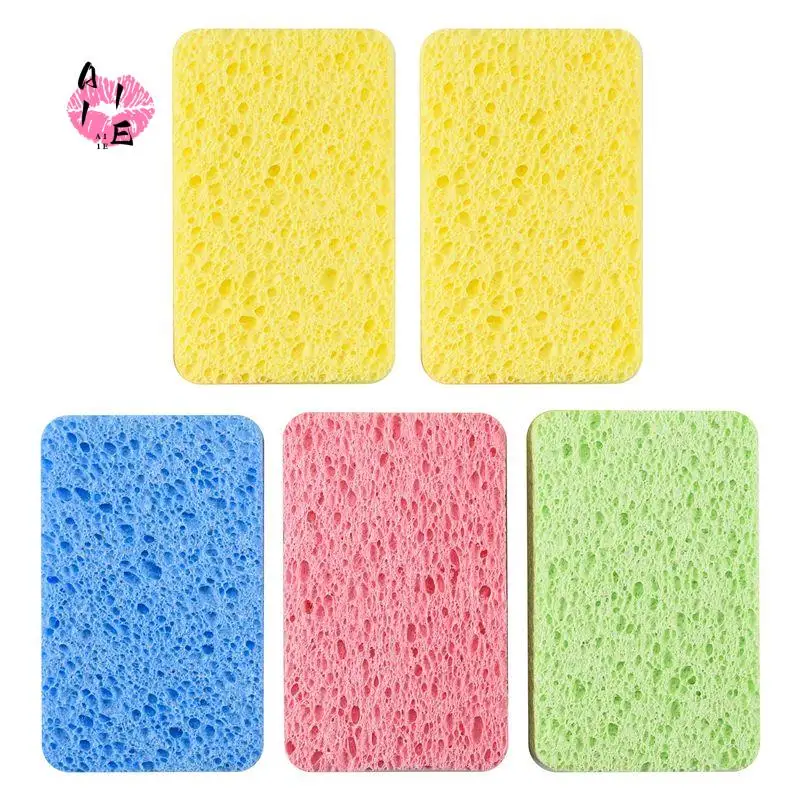 A11E-Large Cellulose Sponges,Kitchen Sponges For Dish, Duty Scrub Sponges,Non-Scratch Dish Scrubber Sponge For Cookware 5 Pcs