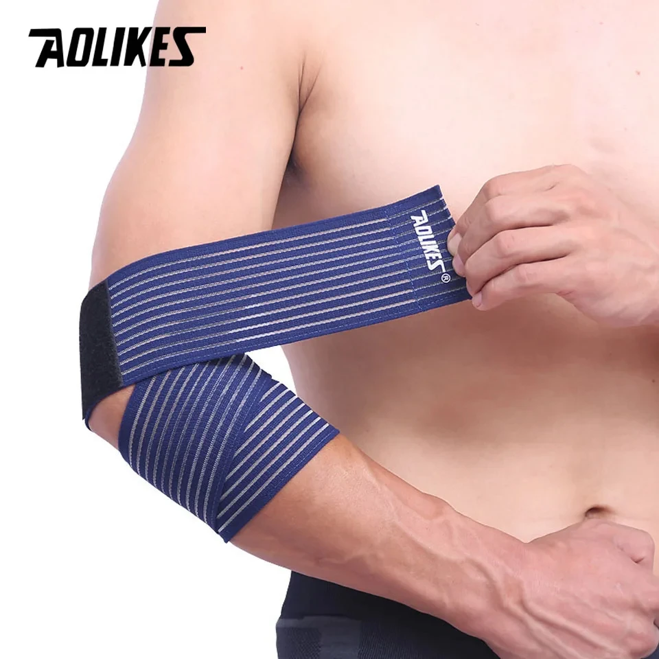 AOLIKES 1PC 40-180CM bandaż elastyczny kompresyjny stabilizator kolana pasek sportowy ochraniacze kolan opaski kostka noga łokieć nadgarstek orteza łydki