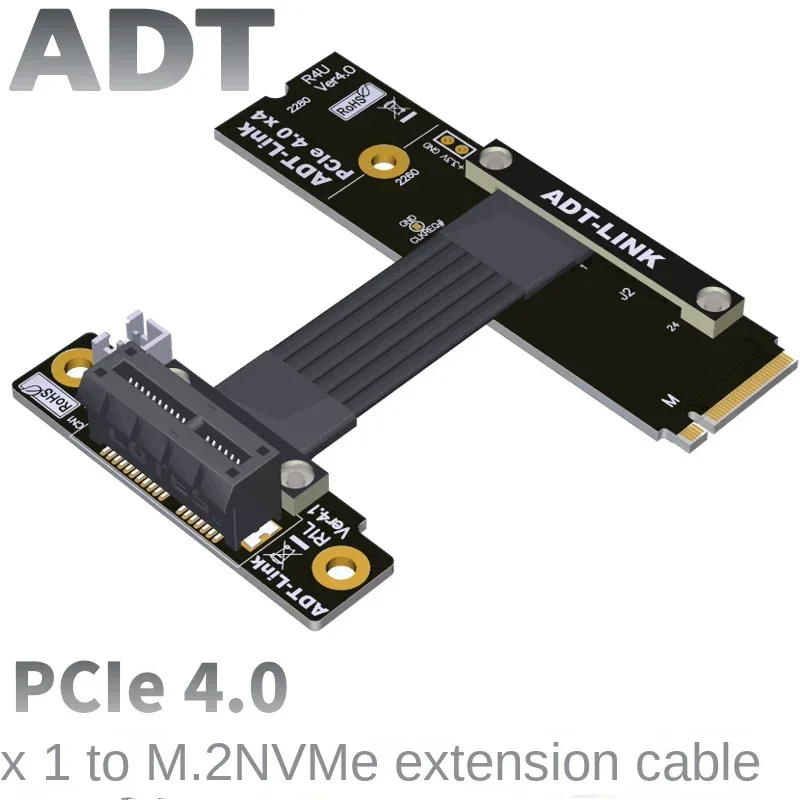 Cable adaptador extendido PCIe x1 PCIE 4.0x1 ADT de velocidad completa con puertos NVMe SSD