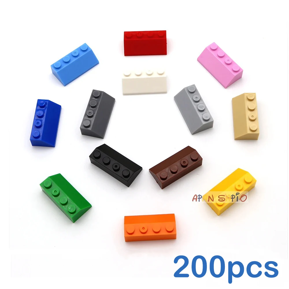 200pcs DIY Building Blocks Slope 2x4 Thick Figure Bricks Educational Creative Toys for Children Size Compatible With 3037