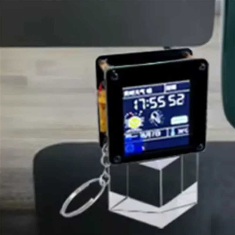 FFYY-ESP32 C3 1.44 بوصة LCD سطح المكتب حلية تلفزيون صغير محمول قلادة LVGL محطة الطقس GIF الرسوم المتحركة وألبومات الصور