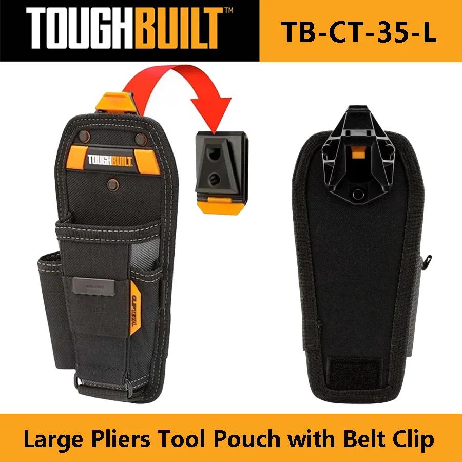 

TOUGHBUILT TB-CT-35-L большая сумка для инструментов с зажимом для ремня, специальная сумка для инструментов, сумка для хранения, несколько карманов и петель, сумка для инструментов