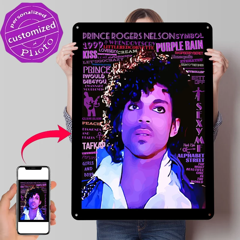 PRINCE POP ART 1 Tinplate Poster Customized Wall Art Retro Vintage Metal Signs for Fans House Garage Decoration Room Tin Sign