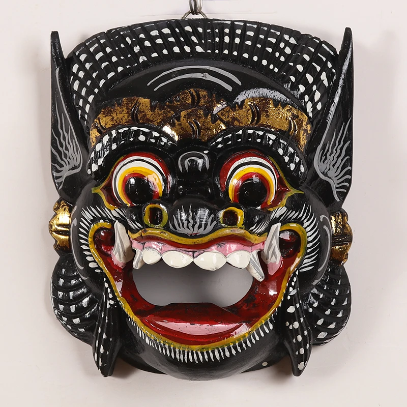 

Thailand handicraft tattoo shop pendant Southeast Asia creative sculpture painted mask Facebook wall decoration wall hanging