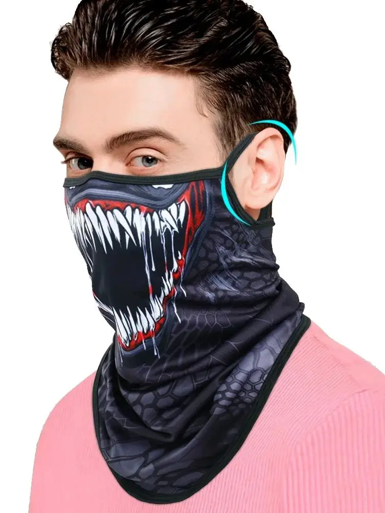 AliExpress UK ORNATE ZITHER Ice Silk Balaclava Headband Neck Gaiter Half Mask Ear Hanging Breathable Windproof Bicycle Face Shield Motorcycle Face Cover Men