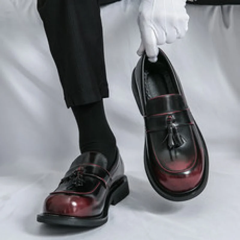 أحذية جلدية بسحاب للرجال للخريف، أحذية رسمية وغير رسمية على الطراز البريطاني، أحذية جلدية عالية الجودة، أحذية قصيرة، أسود مقاس كبير م #5