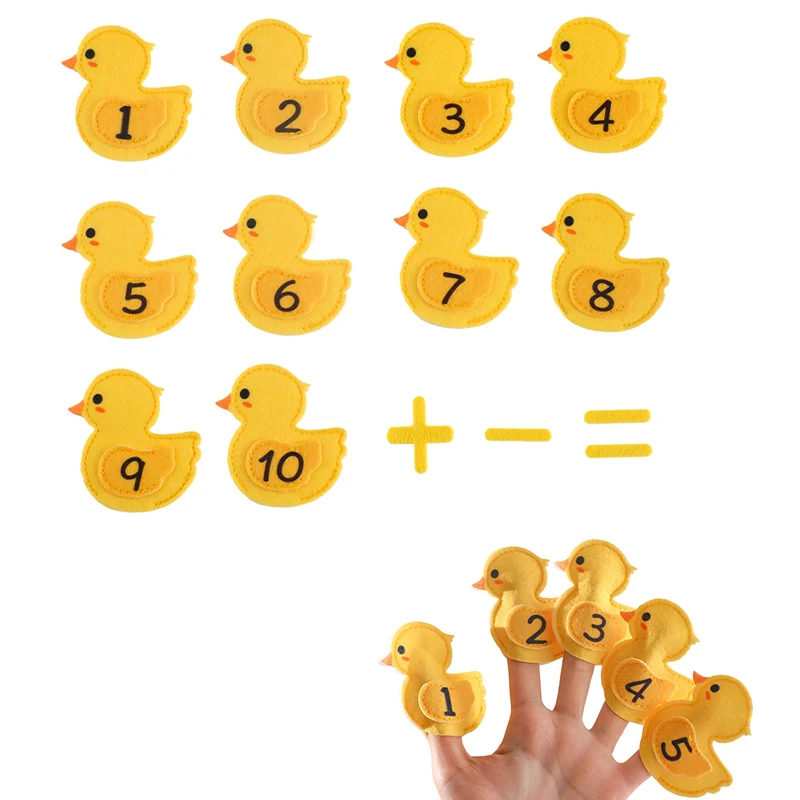 

Children Montessori Number Arithmetic Toys Duck Finger Cots Kid Math Addition Subtraction Games Baby Early Education Puzzle Toy