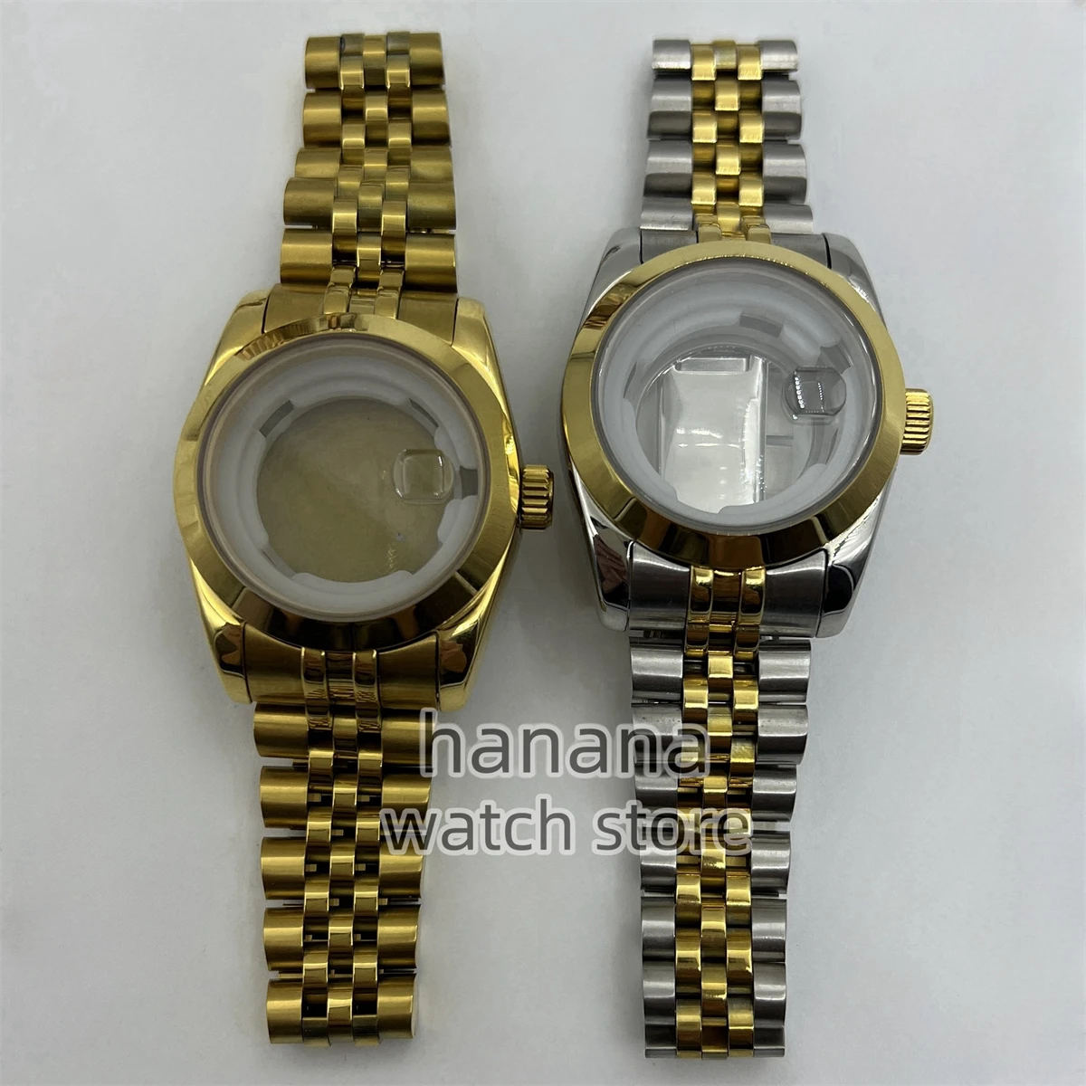 BLIGER تعديل NH05 حالة 31 مللي متر المرأة حاوية من الفولاذ المقاوم للصدأ مصقول الحافة الثابتة NH05 ساعة يد تعمل بالحركة اكسسوارات