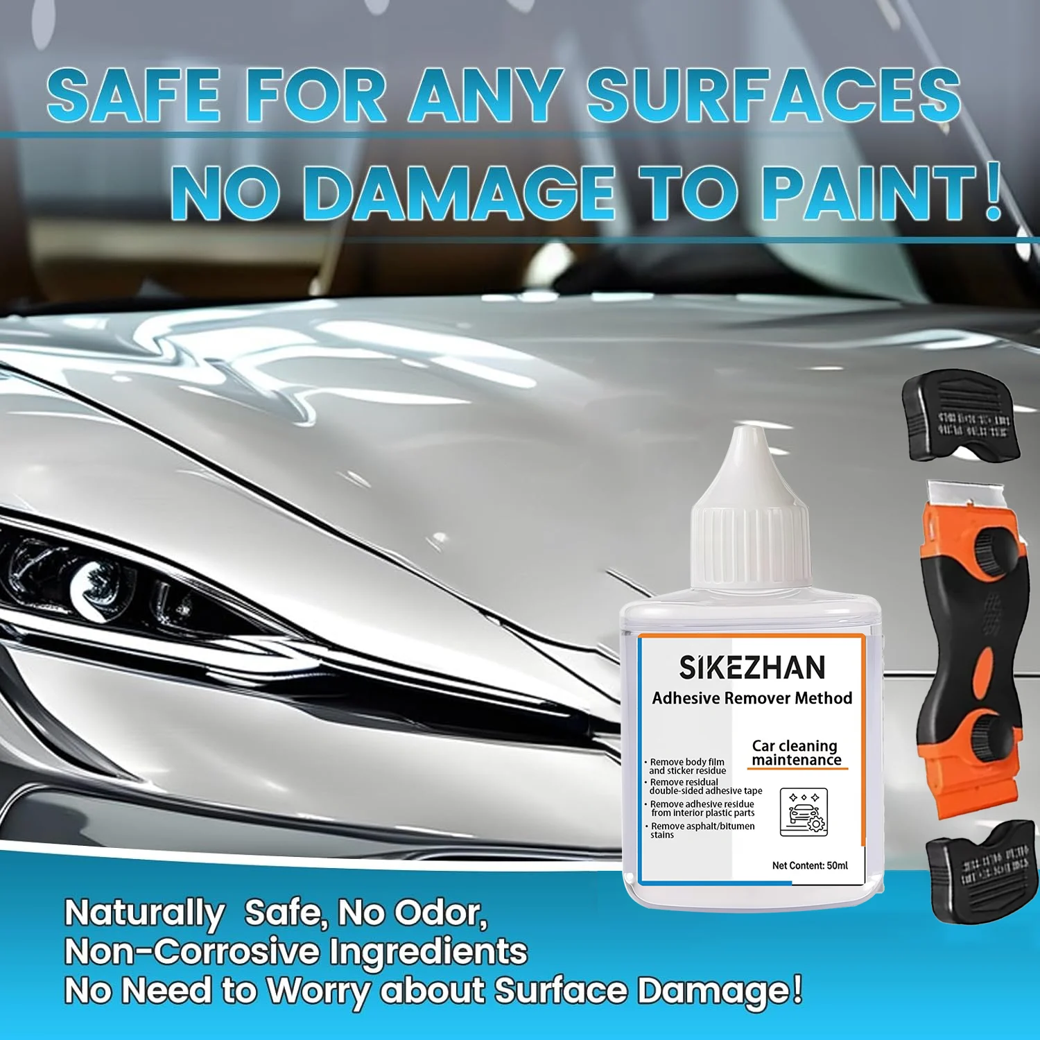 بخاخ مزيل لاصق السيارة لقايا غراء الملصقات والملصقات، منظف ملصقات Tar Sap، آمن للطلاء، الروائح المنخفضة، تفاصيل تلقائية سريعة الجفاف