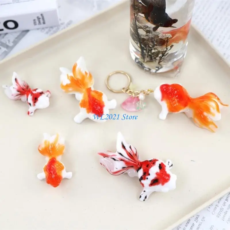 G5GC 2x/set قالب سلسلة المفاتيح للراتنج على شكل سمكة ذهبية قالب سيليكون إيبوكسي للحرف اليدوية #2