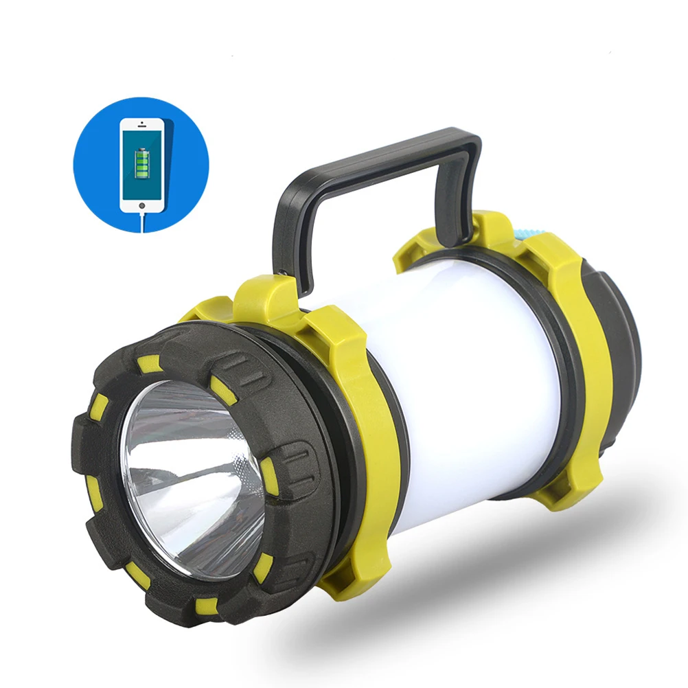 

1pc Portable Camping Lantern Rechargeable LED Light USB Powered Outdoor Flashlight Waterproof Hiking Emergency Lamp