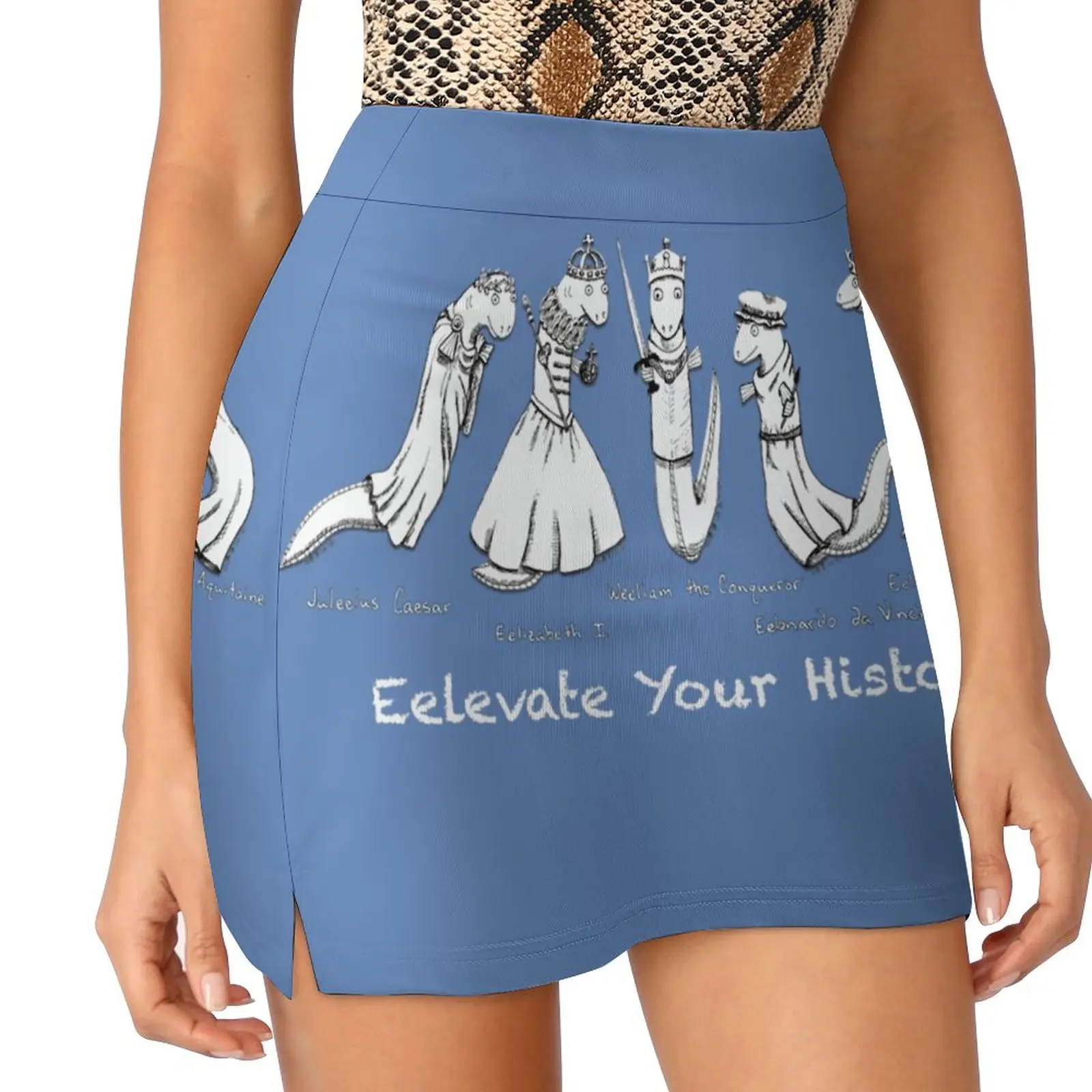 Eelevate Your History Women's skirt With Pocket Vintage Skirt Printing A Line Skirts Summer Clothes Eels History Medieval