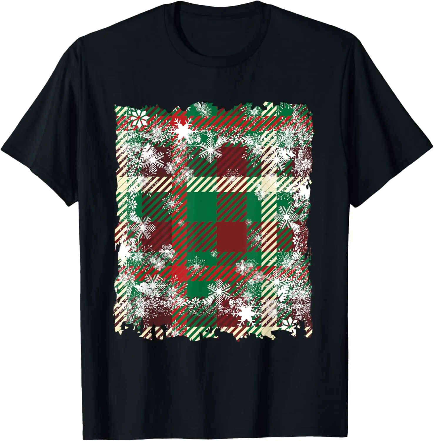 Christmas Plaid Snow-flake Winter Pattern Cool X-Mas Gifts T-Shirt