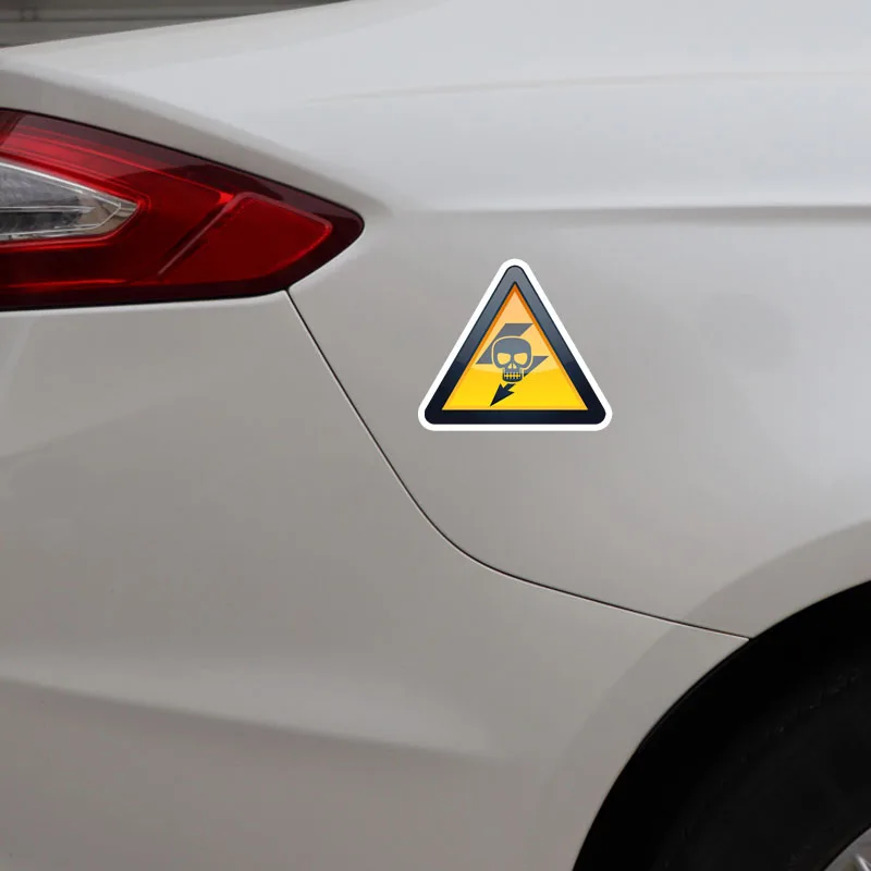 RuleMyLife 12.6*14.3CM Pay Attention To The Electric Attention Security Warning Car Stickers Accessories C30-0489